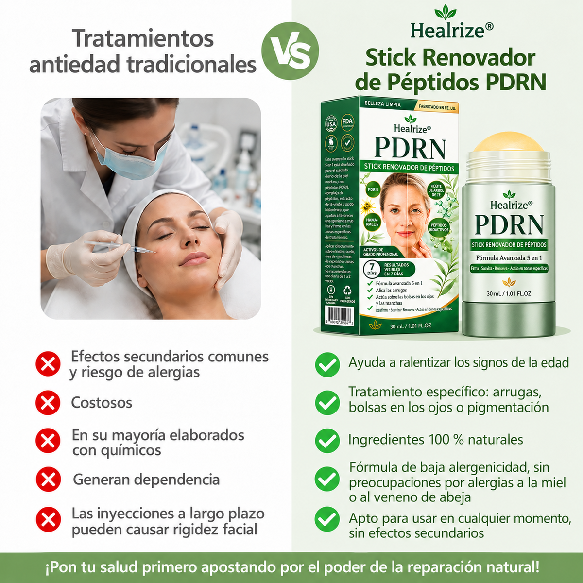 Healrize® Barra PDRN Antiedad para Manchas ✨ Suaviza arrugas y mejora el aspecto de las manchas 🎈