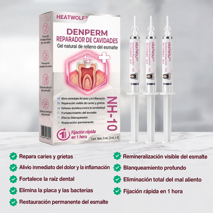 HEATWOLF® DenPerm Gel Rellenador Natural de Esmalte para Reparar Caries