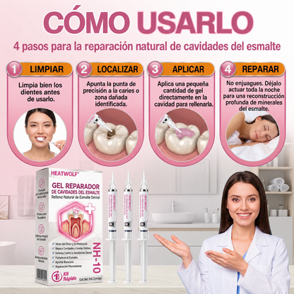 HEATWOLF® DenPerm Gel Rellenador Natural de Esmalte para Reparar Caries