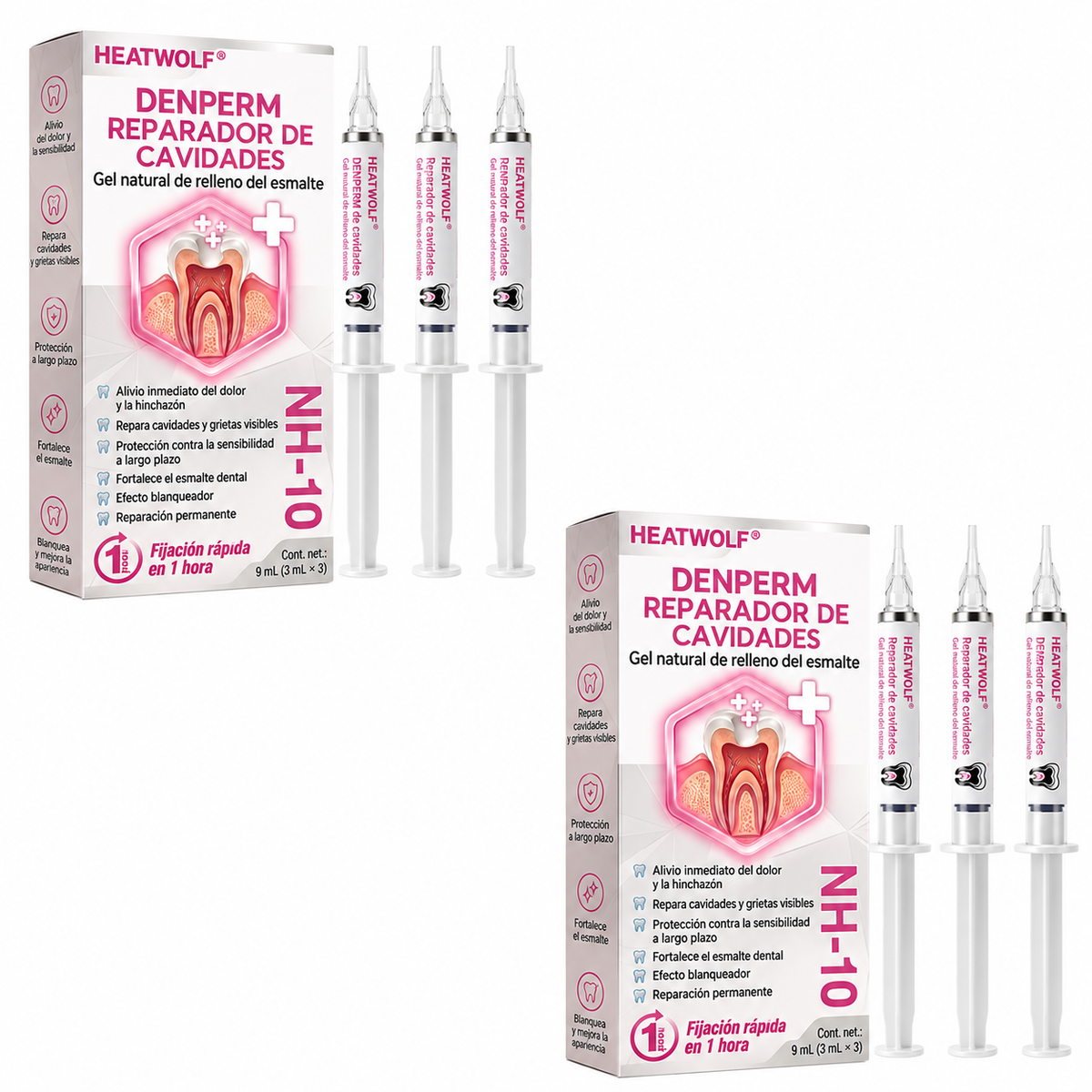 HEATWOLF® DenPerm Gel Rellenador Natural de Esmalte para Reparar Caries